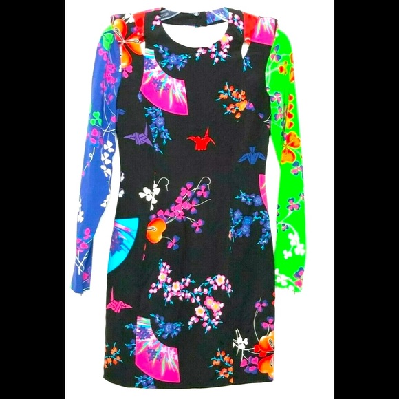 NWT- VERSACE STAMPA FLORAL SILK MINI DRESS - Picture 6 of 15